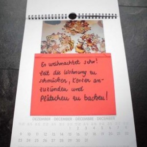 Kalenderseite zum Thema Weihnachten