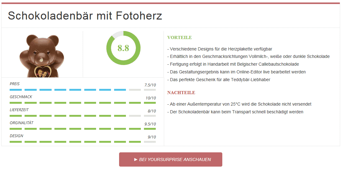 Schokolade mit Foto - Schokoladenbär mit Fotoherz